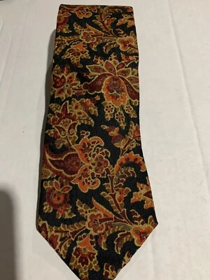 Corbatas A. Sulka & Company All Silk estampado floral negro Foto 1 de 4