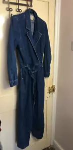 ASOS Ladies Dark Blue Denim Jumpsuit Size UK 10 - Picture 1 of 2