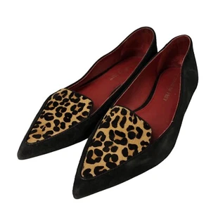 Shoes Of Prey Black Animal Leather Suede Print Pumps Sz 9W Women’s Wide Width - Picture 1 of 8