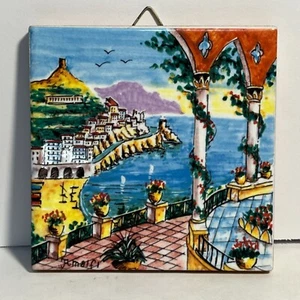 Amalfi Coast Positano Tuscany Villa Tile Wall Art Travel Trivet Plaque - Picture 1 of 8