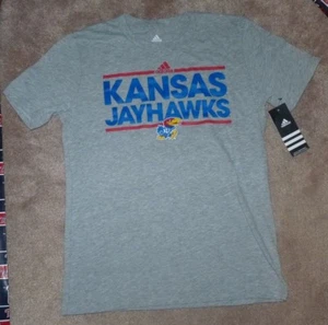 NEW NCAA Kansas Jayhawks T Shirt Youth Boys L Large 14 16 Grey Gray NWT - Picture 1 of 1