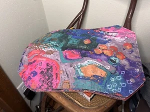Vintage 90’s 5th Avenue Design Colorful Place Mats 5 Pink Blue Yellow Rectangle - Picture 1 of 9