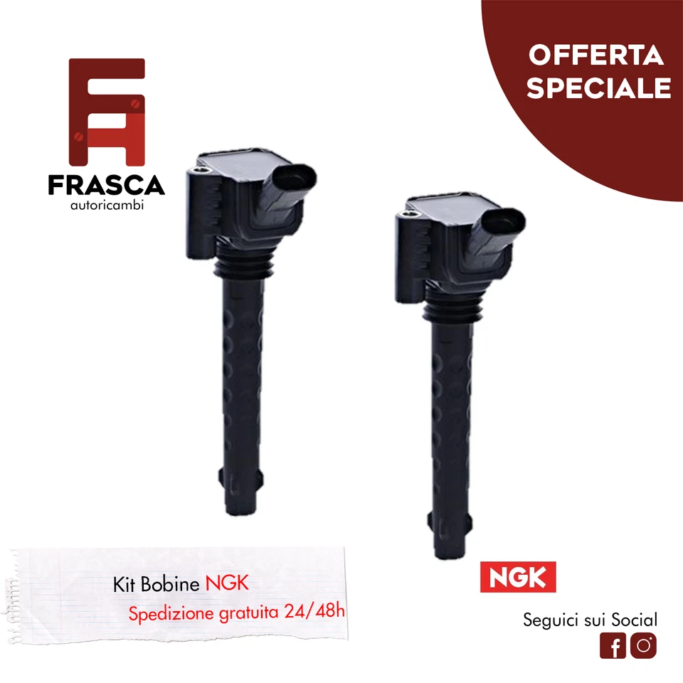 Kit 2 Bobine d'Accensione NGK Alfa Romeo Giulietta 1.4 Bi-Fuel 120 CV 1.4 TB - Immagine 1 di 2