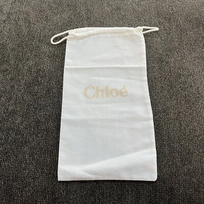 Chloe 集尘袋白色矩形抽绳旅行鞋存储保护套 7 英寸 X 12.5 英寸 — 第 1/4 张图片