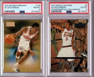 Metal Universe Skybox Premium 1997 ALLEN IVERSON Millennium PSA 8 6 LOTTO X 2 - Foto 1 di 1