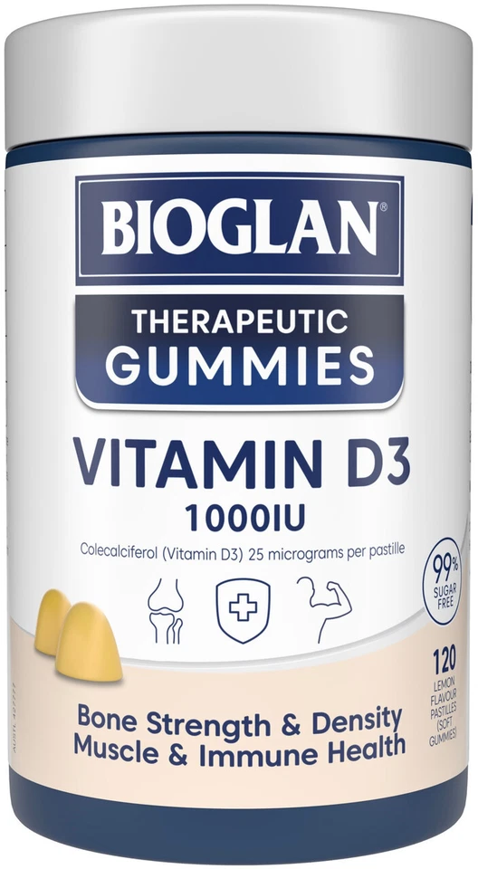 Bioglan Vitamin D3 1000IU 120 Therapeutic Gummies x 3 Pack - image 1 of 1