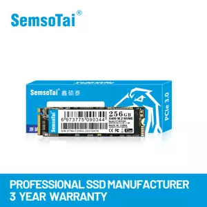 3D NAND NVMe256GB PCIe Gen3.0x4 2280 SSD Read/Write Speed up to 2,100/18,00 MB/s - Picture 1 of 8