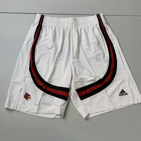 NWT Adidas Louisville Cardinals Basketball Shorts White M NCAA Team Issue Active Cover