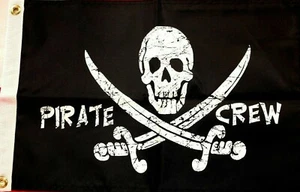 Pirate Crew Flag fun novelty gift12x18 grommets 2sided nylon christmas gift #590 - Imagen 1 de 1