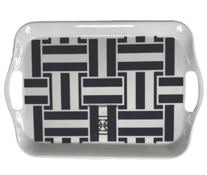 Jill Zarin Montauk Navy Geometric Platter Melamine New - Picture 1 of 2