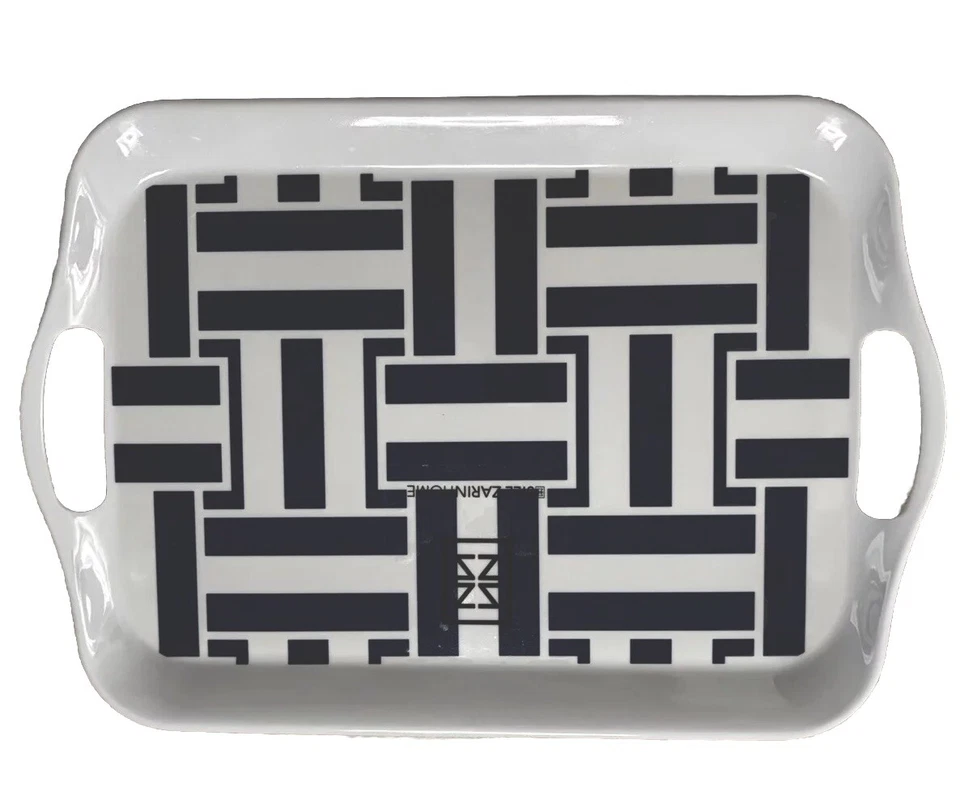 Jill Zarin Montauk 海军几何拼盘 三聚氰胺 全新 — 第 1/2 张图片