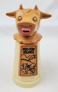 Vtg Whirley Industries MOO-COW Brown/Cream 6" Plastic Creamer Milk Cup Retro - Picture 1 of 11