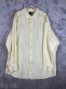 Mecca Shirt Men's XXXL Yellow L/S Button Up Lightweight Cotton Hip Hop Y2K VTG - Picture 1 of 12