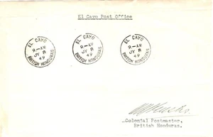 BR. HONDURAS 1949 COROZAL PROOF HUELGAS DE C.D.S. PIEZA FIRMADA EN POSTMASTER - Imagen 1 de 1