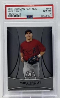 Mike Trout Rookie PSA 8 - 2010 Bowman Platinum - Angels To Cooperstown, 3 MVP Foto 1 de 4