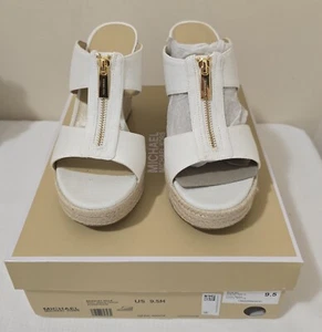 Sandalia MICHAEL KORS Bradley Mule Tejido Pequeño Lona Óptica BlancaTalla 9.5Nueva en caja - Imagen 1 de 13