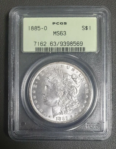 1885-O Morgan Dollar PCGS Certified MS63 Old Green Label - Fast Shipping! Cover