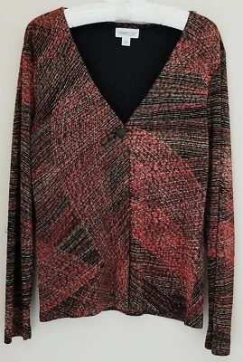 Chaqueta cómoda COLDWATER CREEK con botones delanteros manga L texturizada multicolor para mujer S Foto 1 de 4