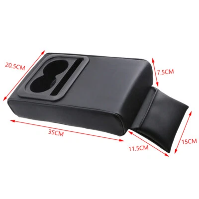 Car Armrest Cushion Pad Center Console Storage Box Cover Rear Seat Cup Holder - Image 1 of 4