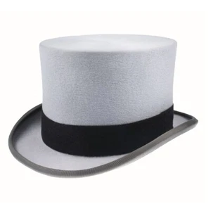 Grey Wool Felt Top Hat - Christys' London Topper 54-63cm - Picture 1 of 3