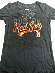 MLB Boston Red Sox Mujer Cuello en V Logotipo Camisa - Azul - Nueva con etiquetas - 373 - Imagen 1 de 2
