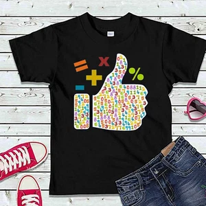 Mathe Tag Zahlen Daumen hoch Jungen Mädchen Kinder Schule Oberteil #DM Kinder T-Shirts - Bild 1 von 4