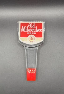 Vintage Red Old Milwaukee Lucite Acrylic 6 1/2" Draft Beer Tap Handle - Picture 1 of 4