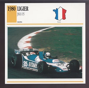 1980 Guy Ligier JS11/15 Didier Pironi F1 Race Car Photo Spec Sheet Info CARD - Picture 1 of 1