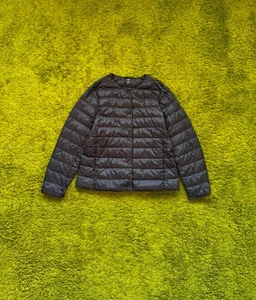 Uniqlo Japanese minimalist quilted down puffer jacket black womens size M - Picture 1 of 5
