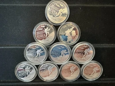 10 Coin 1991-P Proof KOREAN WAR Silver Dollar LOT OF TEN in capsules PF - Image 1 of 2