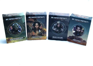 Mazzi ritratti NPC RPG D&D 5e 4 confezioni 216 carte totali Kickstarter Limited rari - Foto 1 di 17