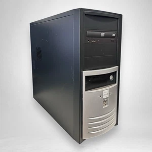 Vintage Silver Black Retro ATX Sleeper Case Powered by Asus w/ 400W PSU - Afbeelding 1 van 11