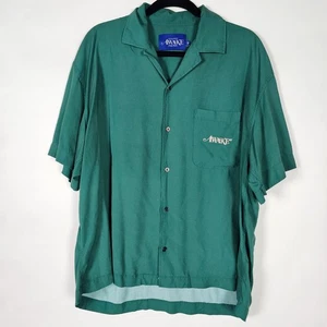 Awake New York Dice 100% Rayon Mens Medium Short Sleeve Green Button Shirt - Picture 1 of 7