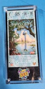 Super Bowl XXXI Ticket Stub Display Case January 1997 Brett Favre Drew Bledsoe - Picture 1 of 7