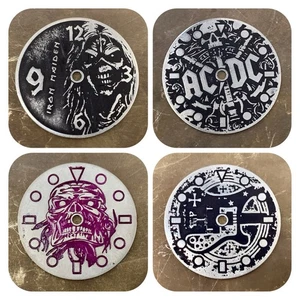 HEAVY METAL  ( price for 4 dials )  Ø 28,5 mm / 0,4 mm  - stainless steel - Picture 1 of 5