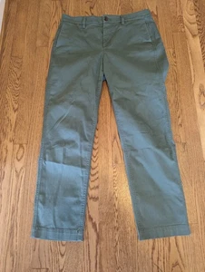 J.Crew Damen-Chinohose hoher Bund Girlfriend 8 grün Baumwollmischung flache Vorderseite - Bild 1 von 6