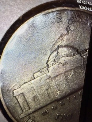 1946 S Jefferson lamination die break on reverse - Image 1 of 3