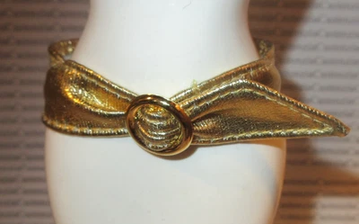 BELT BARBIE DOLL TRIBUTE COLLECTION DEBBIE ALLEN  FAUX LEATHER GOLD ACCESSORY - Image 1 of 4