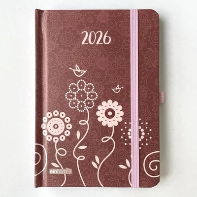 Taschenkalender 2026 Planer Timer Kalender A6, Motiv: Blumen, Vogel - Bild 1 von 4