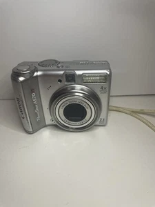 Canon PowerShot A570 IS 7.1MP 4x Zoom Digital Camera Silver Tested Working - Picture 1 of 10