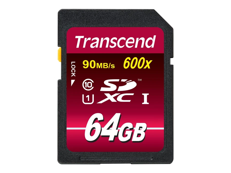 Transcend TS64GSDXC10U1 64 GB SDXC Classe 10 MLC 90 MB/s Class 1 (U1) UHS-I 600x - Immagine 1 di 1