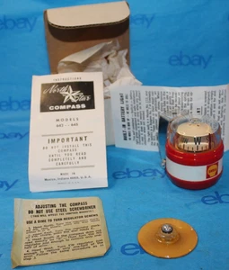 Vintage NOS Shell Oil Gas North Star Dash Mount Auto Compass Classic Restoration - Picture 1 of 13