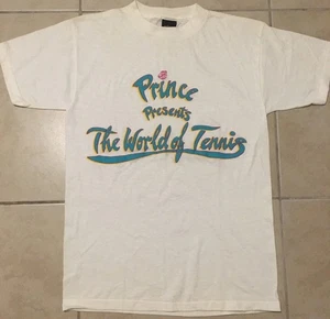 Vtg 80s Prince World Of Tennis Shirt S USA Abstract Grunge Track PE Sport 90s - Picture 1 of 9