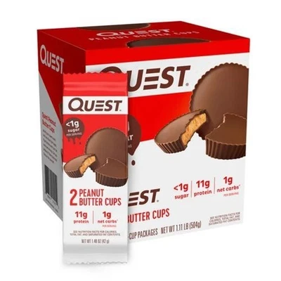 Quest Nutrition 12x42g Peanut Butter Cups Protein Low Sugar Chocolate Snack - Image 1 of 2