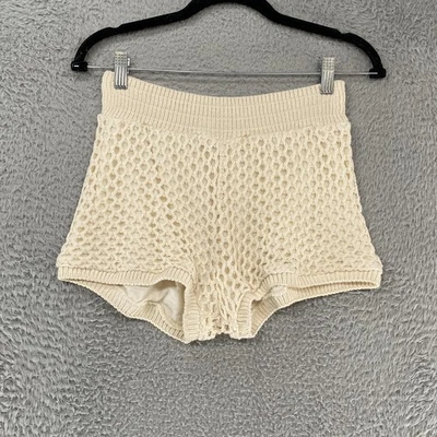 Pantalones Cortos Zara Crochet Para Mujer Medianos Marfil Tejido Forrados Cintura Alta Playa Boho Costero Foto 1 de 4