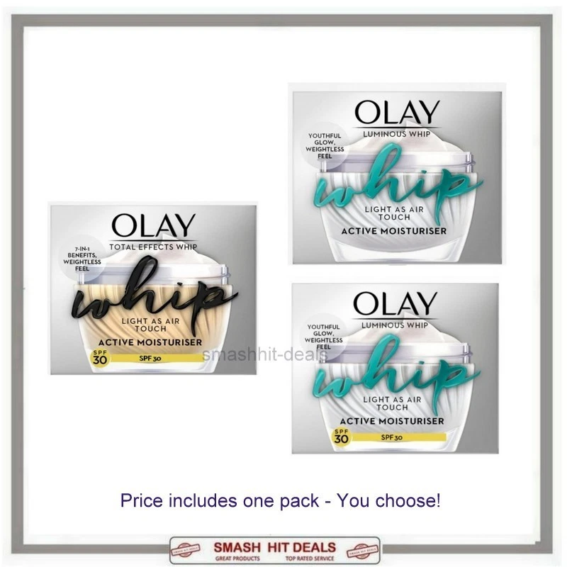 OLAY LUMINOUS WHIP 50ml OR OLAY TOTAL EFFECTS WHIP ACTIVE MOISTURISER 50ml
