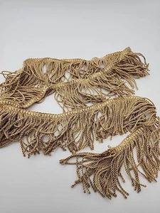 Vintage Sewing Fringe Beige Twisted Rope 2.5" Long Dangle Craft Decor Upholstery - Picture 1 of 10
