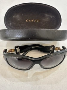 Vintage Gucci Black Bamboo Horsebit Sunglasses GG 2970/S D287V 57014 115 - Picture 1 of 24