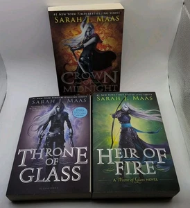 Throne of Glass Book Lot Of 3 Crown of Midnight, Heir Of Fire PB Sarah J Maas - Picture 1 of 24
