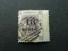 HONG KONG 1876 16c ON 18c PURPLE SURCHARGED STAMP (SG. 20) - USED IN AMOY (D 27)